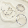 Vintage Stackable Silver Plated Cuff Bangle Bracelet Set