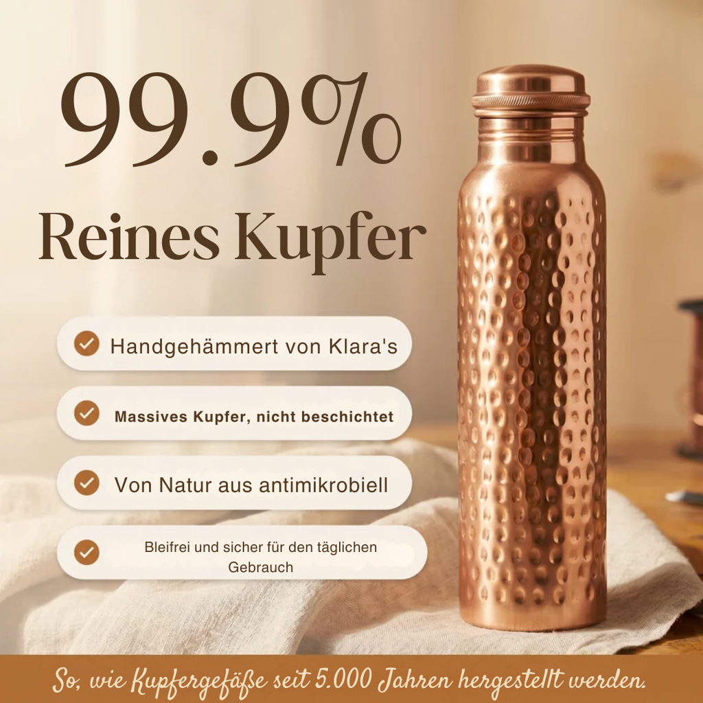 Klara’s Wasserflasche aus reinem Kupfer