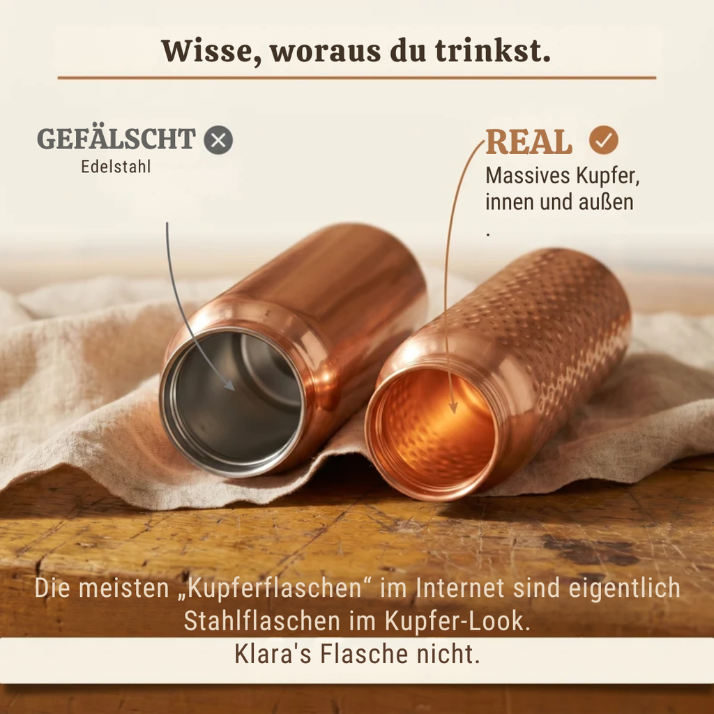 Klara’s Wasserflasche aus reinem Kupfer