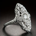 Vintage Diamond Inspired Silver Plated Ring