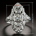 Vintage Diamond Inspired Silver Plated Ring