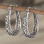 Elegant Retro Scroll Hoop Earrings