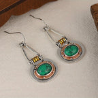 Turquoise Mixed Metal Artisan Drop Earrings