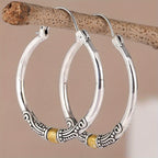 Two-Tone Bohemian Hoop Earrings