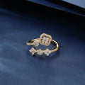 Elegant Classic Zirconia Inlaid Flower Mini Wrap Ring