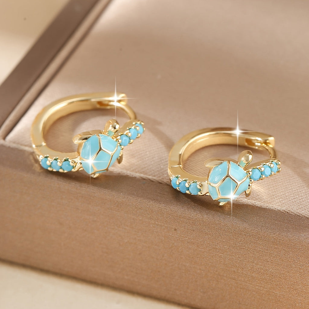 Turquoise Turtle Stud Earrings
