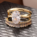 Elegant Vintage Sparkling Zirconia Stacked Rings Set
