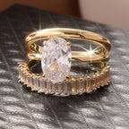 Elegant Vintage Sparkling Zirconia Stacked Rings Set