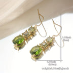 Vintage Bohemian Style Green Zirconia Geometric Earrings