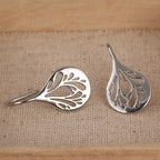 Handcrafted Silver Teardrop Filigree Drop Earrings