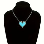 Bohemian Style Turquoise Heart Pendant Necklace