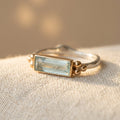 Luminara White Glass Rectangular Statement Ring