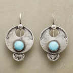 Vintage Round Turquoise Drop Earrings