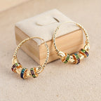 Elegant Golden Rainbow Zirconia Stone Earrings