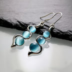 Moonstone Silver Plated Spiral Drop Earrings