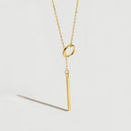 Modern Gold Y-Drop Necklace in Stainless Steel