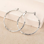 Vintage Artisan Floral Hoop Earrings