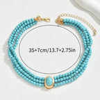 Elegant Vintage Turquoise Beaded Necklace