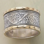 Vintage Bohemian Two Tone Golden & Silver Ring