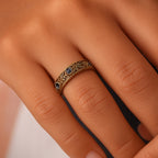 Exotic Fine Blue Zirconia Leaf Ring