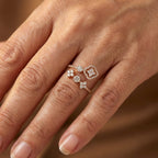 Elegant Classic Zirconia Inlaid Flower Mini Wrap Ring