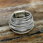 Handmade Silver Design Vintage Wire Wrap Ring