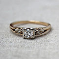 Vintage Zirconia Fine Gold Ring