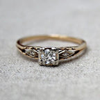 Vintage Zirconia Fine Gold Ring