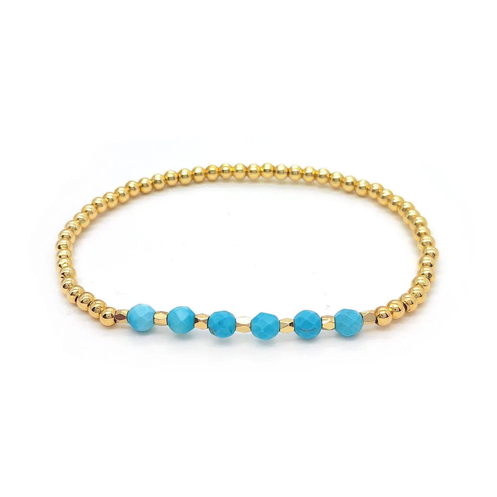 Vintage-Perlenarmband mit Türkis und Kreuzanhänger