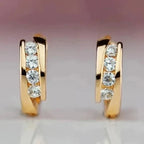 Gold Elegant Zirconia Earrings