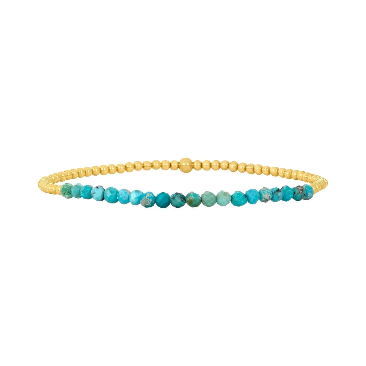 Schickes Türkis-Perlenarmband in 18K Gold