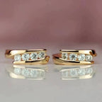 Gold Elegant Zirconia Earrings
