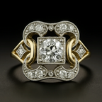 Elegant Vintage Zirconia Gold Ring