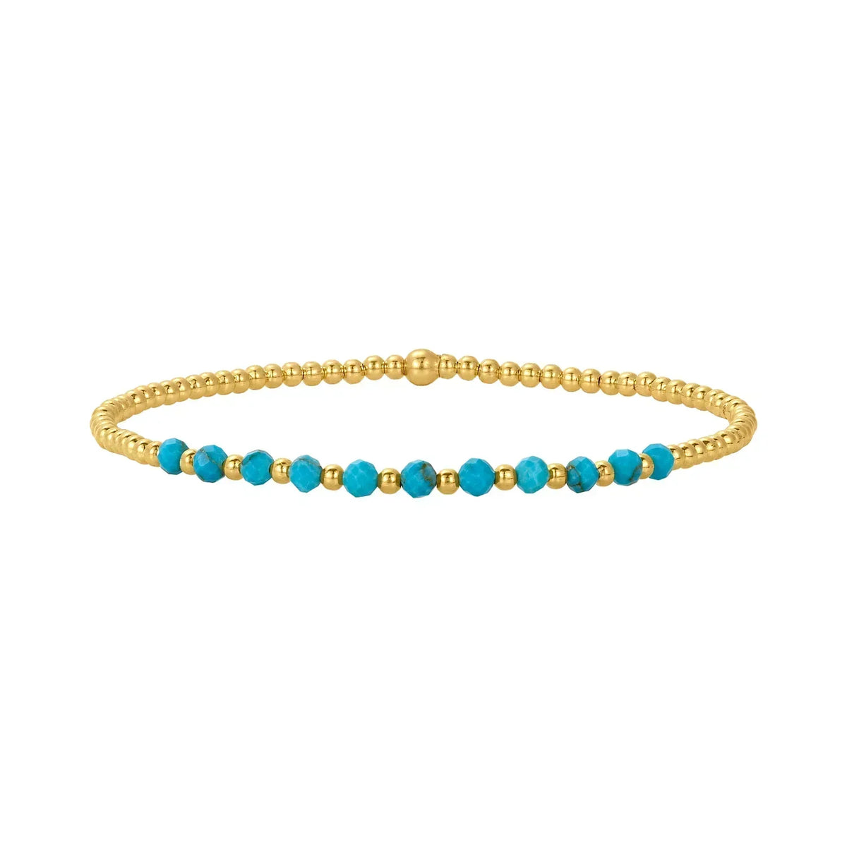 Schickes Türkis-Perlenarmband in 18K Gold