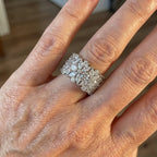 Stylish Wide Zirconia Floral Cluster Diamond Ring