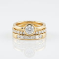 Vintage Bright Round Zirconia Gold Plated Ring Set