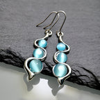 Moonstone Silver Plated Spiral Drop Earrings