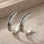 Vintage Hammered Handmade Hoop Earrings