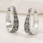 Vintage Hand-Cut Daisy Hoop Earrings
