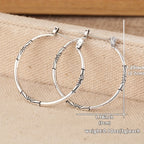Vintage Artisan Floral Hoop Earrings