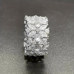 Stylish Wide Zirconia Floral Cluster Diamond Ring
