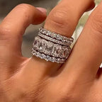 Classic Bridal Style 4-Piece Stackable Zirconia Ring Set