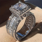 Elegant Square Zirconia with Radiant Cubic Ring