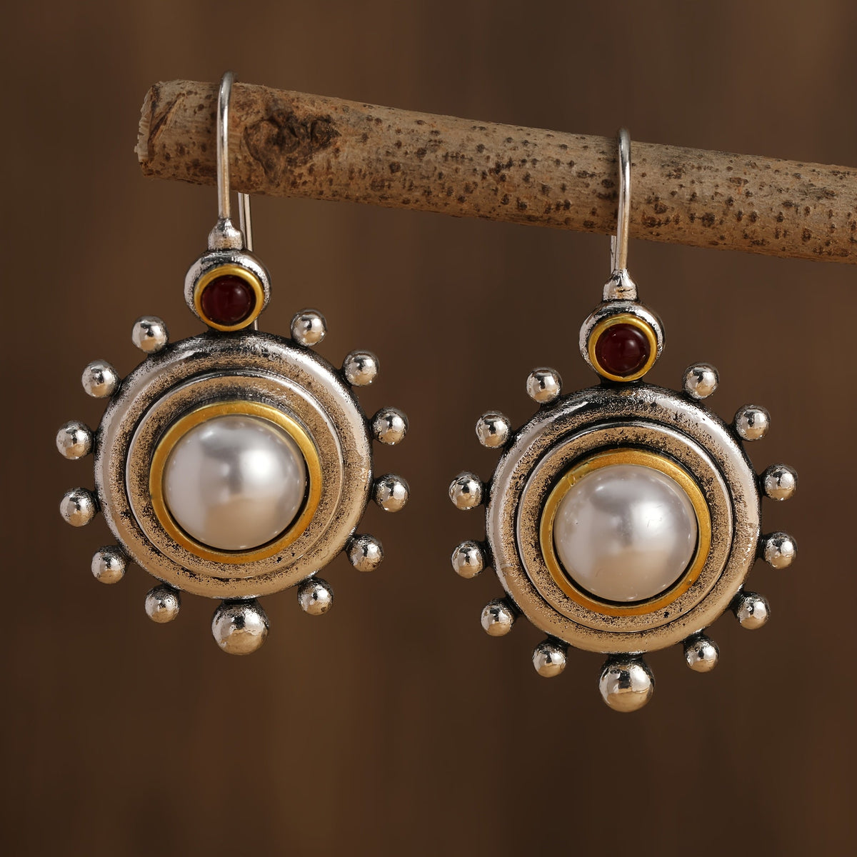 Vintage Pearl Statement Stud Earrings