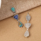 Handmade Synthetic Lapis Turquoise Pendant Earrings