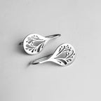 Handcrafted Silver Teardrop Filigree Drop Earrings