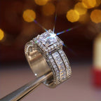 Elegant Square Zirconia with Radiant Cubic Ring