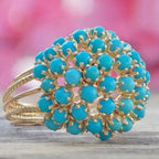 Vintage Turquoise Cluster Cocktail Ring