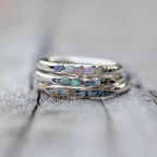 Vintage Layered Blue Stone Silver Ring