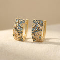Vintage Blue Zirconia Hoop Earrings